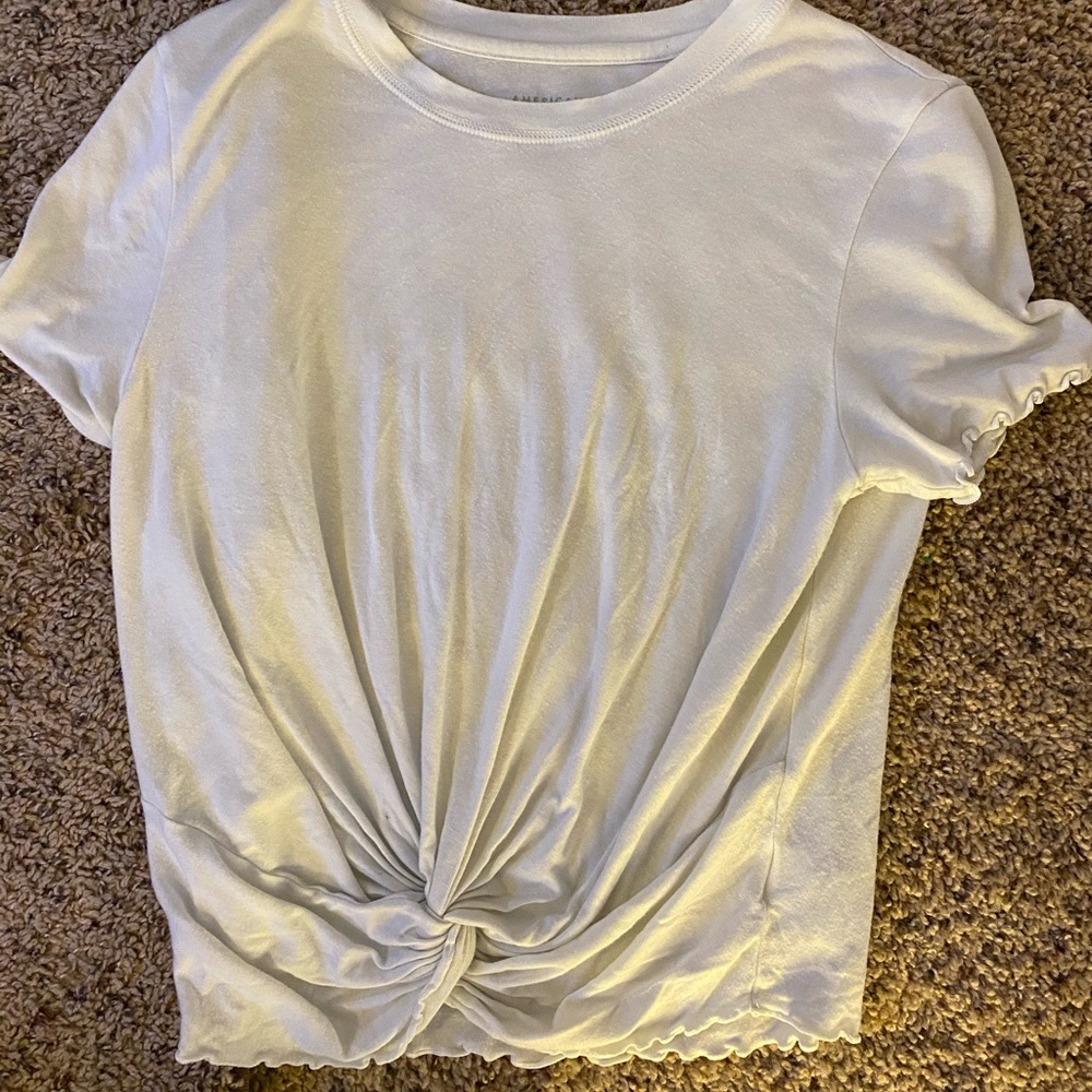 White cropped shirt